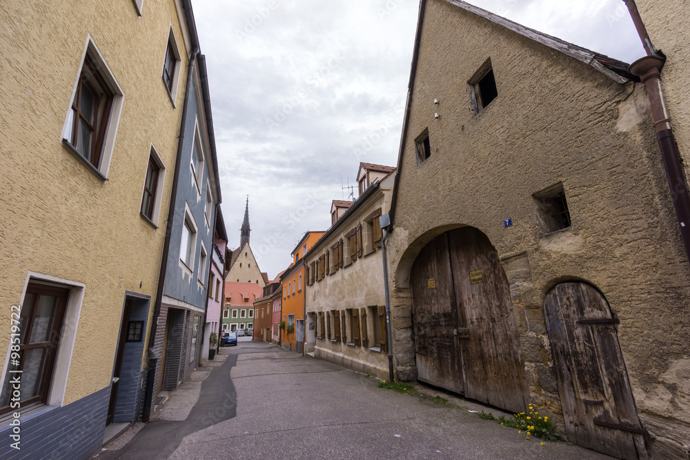 Street view of Amberg, a old medieval town in Bavaria, Germany.
