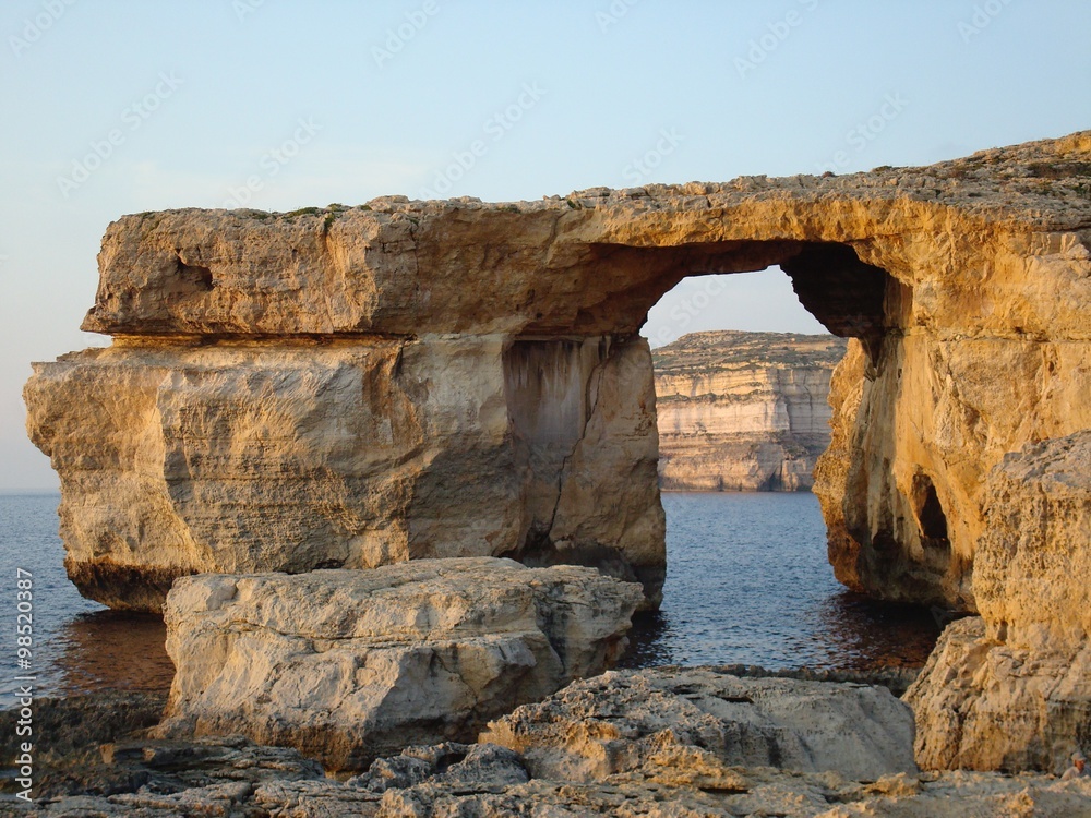 Azure Window, a limestone natural arch near Dwejra, Gozo, Malta, Europe
