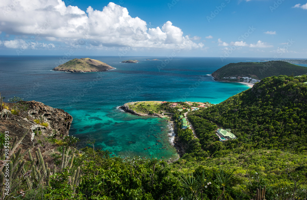 Panorama view at St Barth, French West Indies Panorama view at St Barth, French West Indies