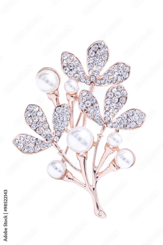 Fototapeta premium brooch bouquet isolated on white
