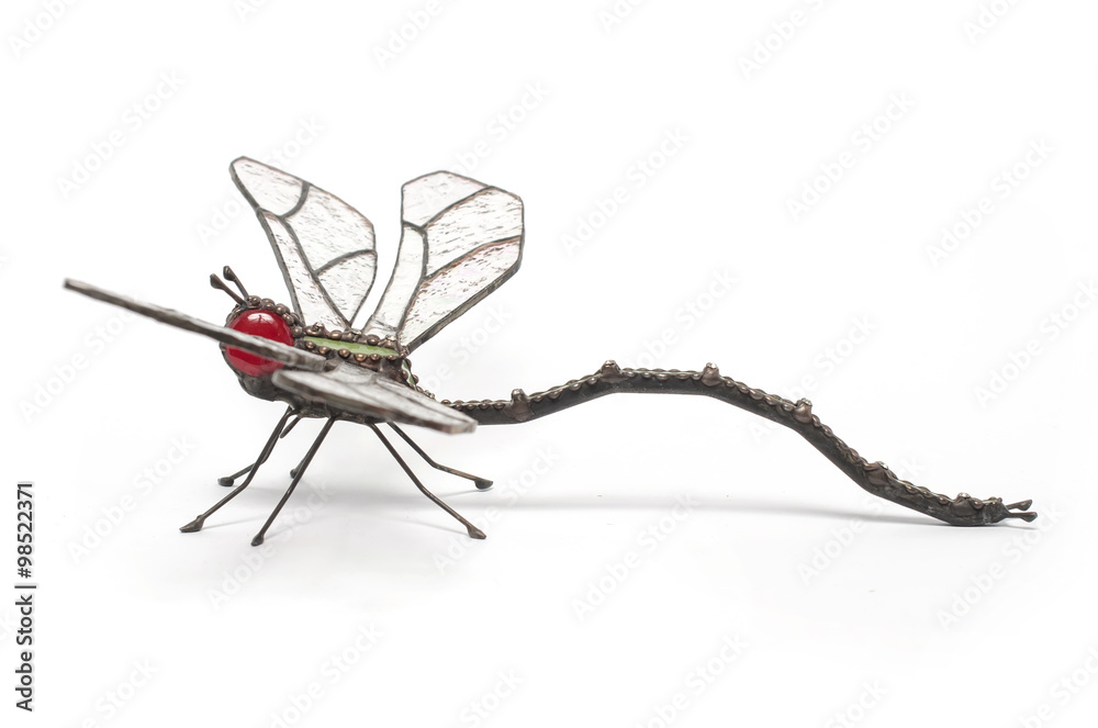 Stained glass dragonfly isolated on a white Stained glass dragonfly isolated on a white