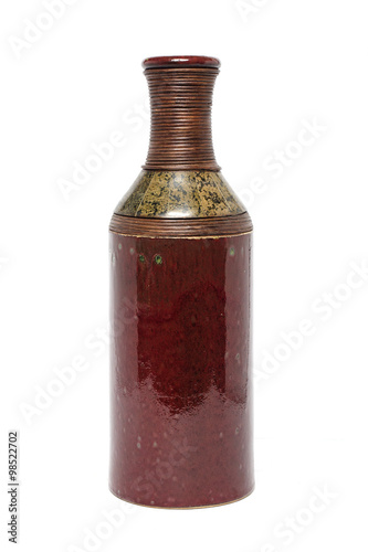 burgundy retro vase isolated on white