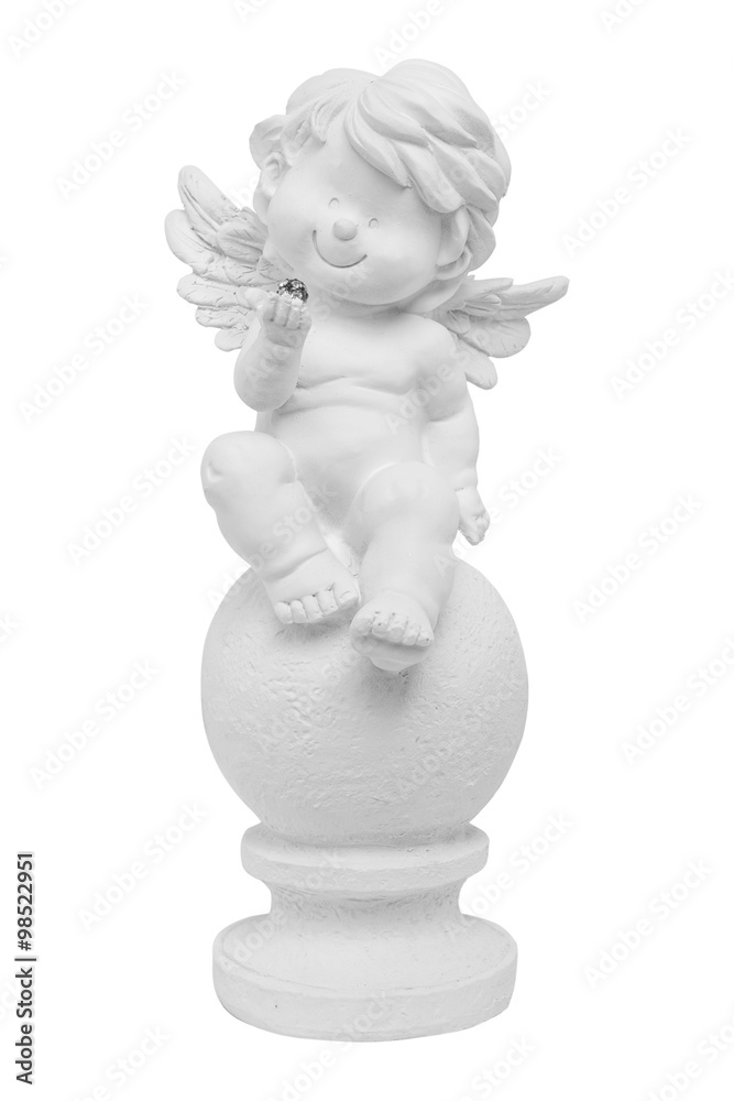 Christmas angel statuette isolated on white Christmas angel statuette isolated on white