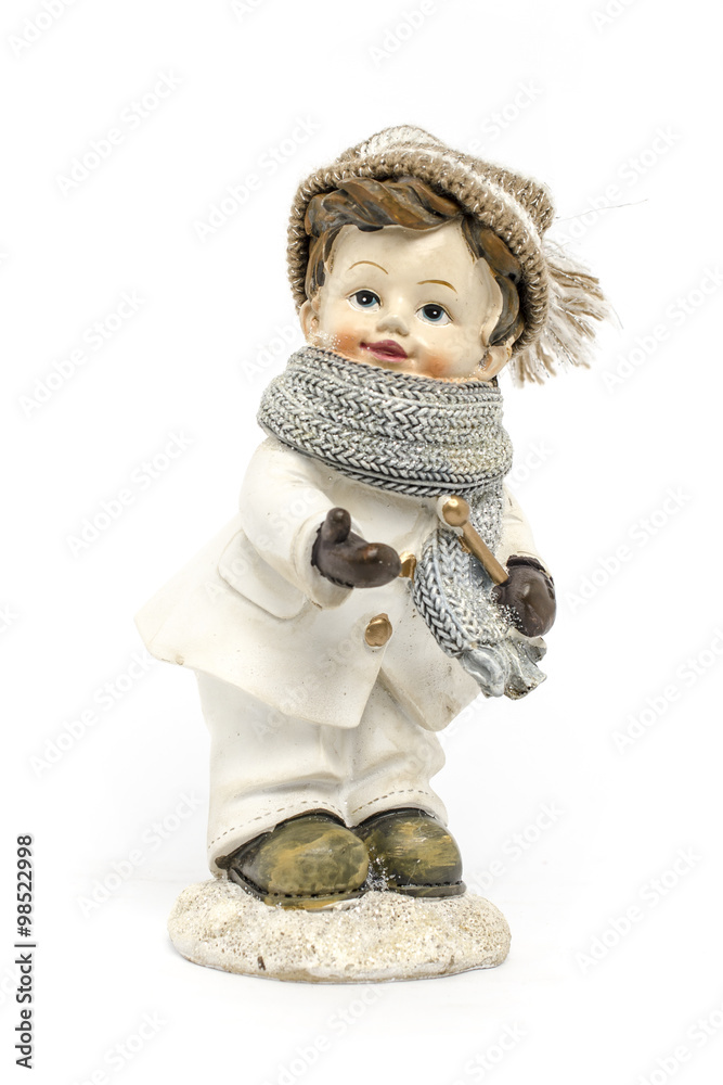 figurine a boy isolated on white figurine a boy isolated on white