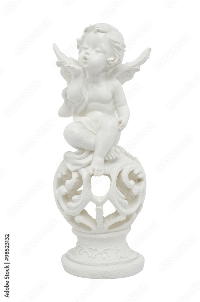 cherub statuette isolated on white
