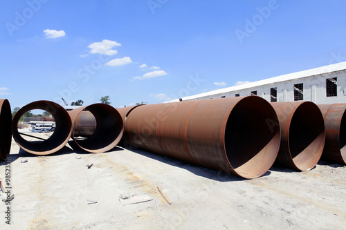 metal pipeline on construction