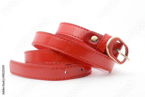 Fotografie Red belt  isolated on white