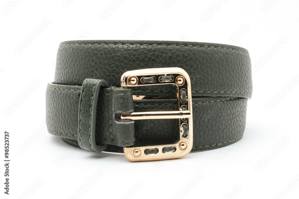 dark green belt isolated on white dark green belt isolated on white
