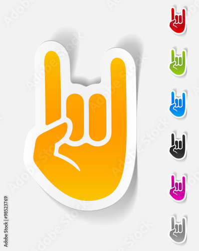 realistic design element. rock hand gesture