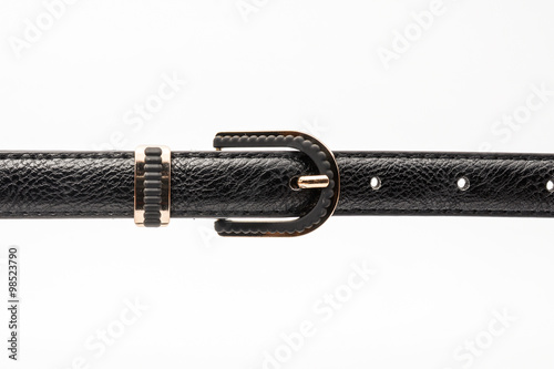 Black female belt isolated on white