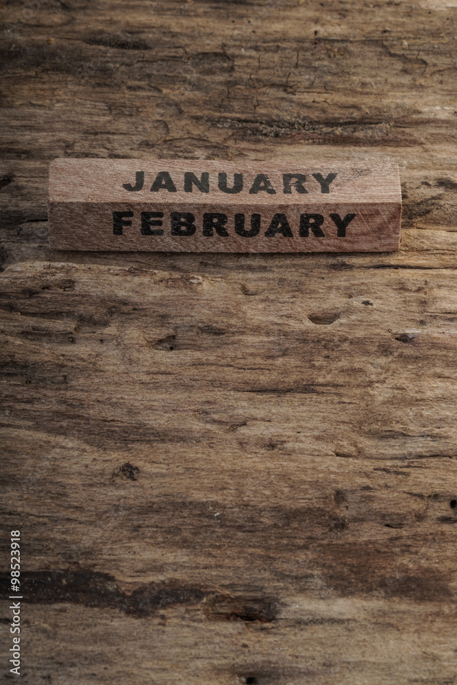 wooden calendar for january