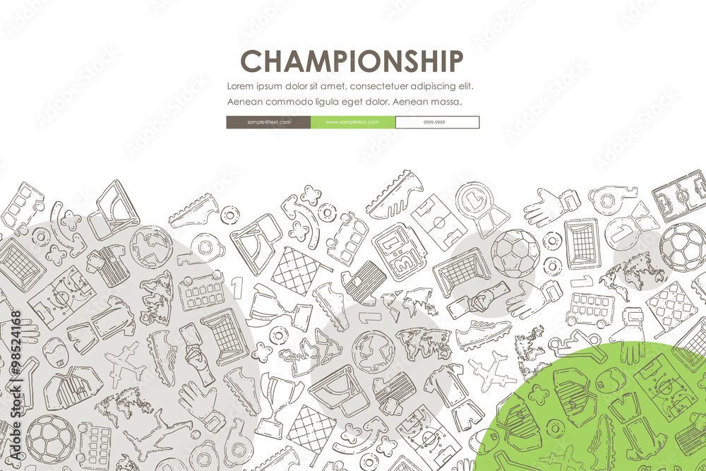 football Doodle Website Template Design