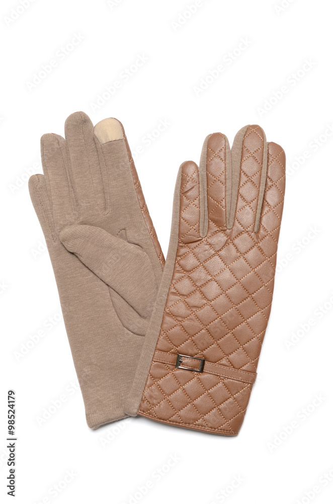fashionable gloves on a white background fashionable gloves on a white background