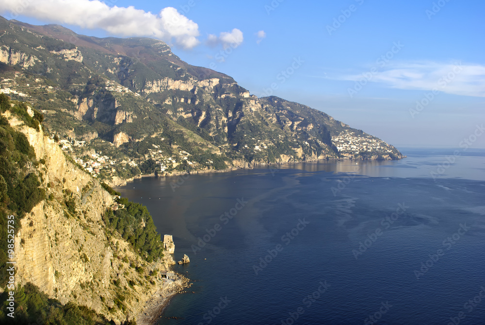 Bay of Positano village, from Amalfi Coast, Italy