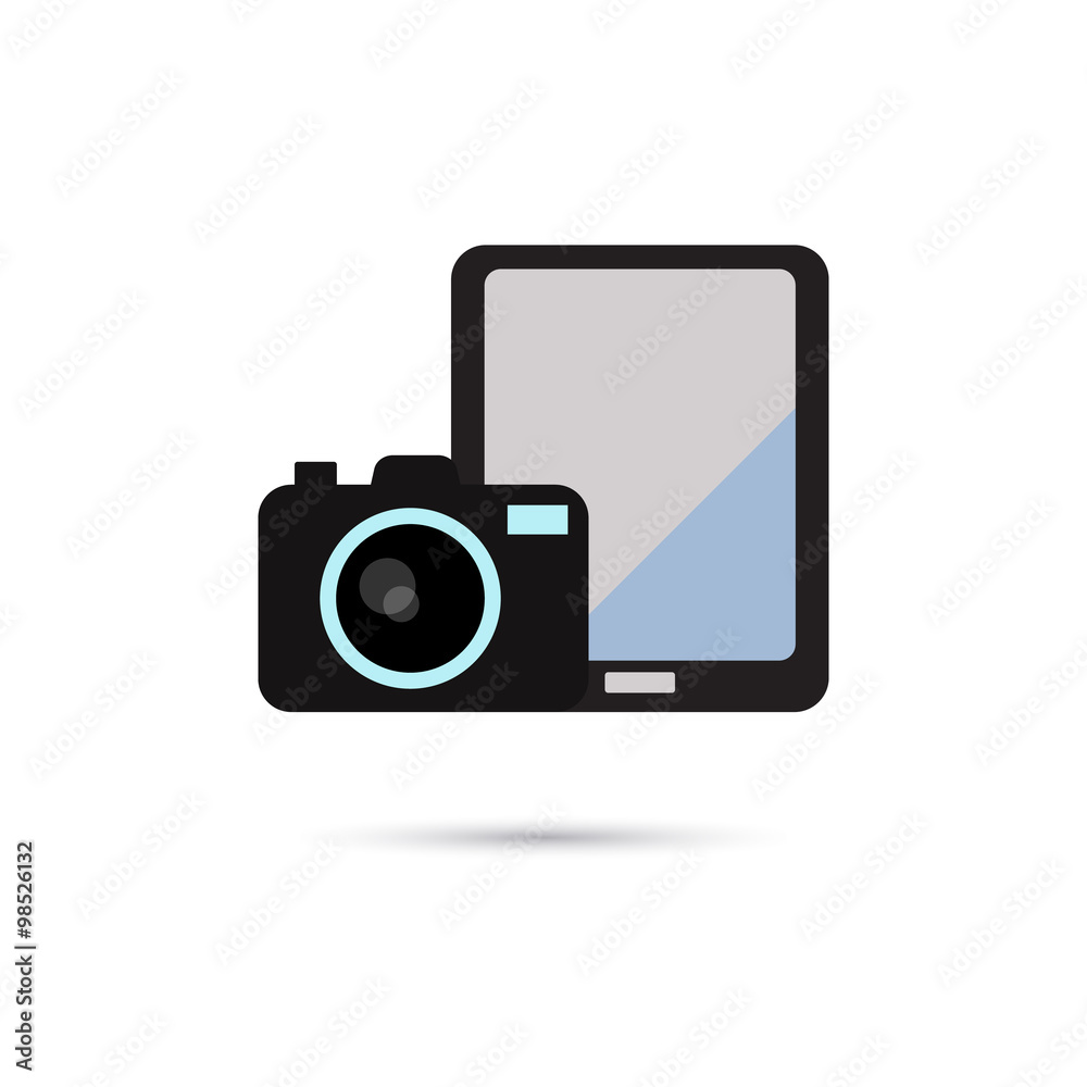 Camera and tablet icon
