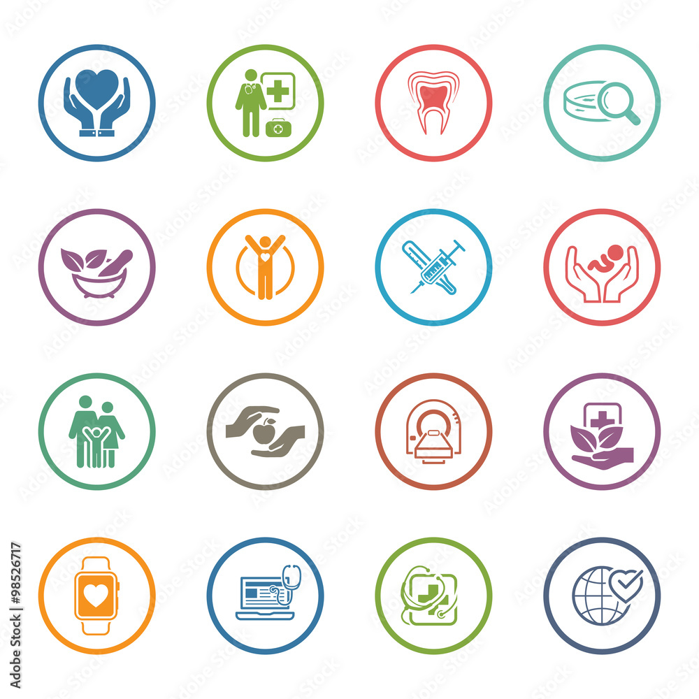 Medical and Health Care Icons Set. Flat Design. Medical and Health Care Icons Set. Flat Design.