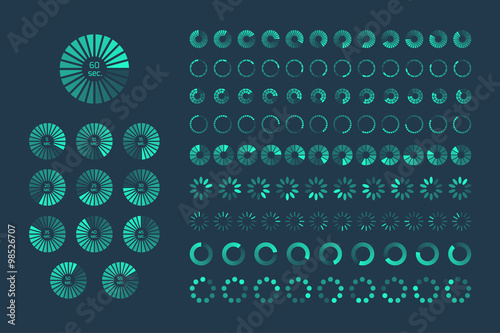 Progress loading bar. Set of indicators. Download progress, web design template, interface upload. Vector illustration.