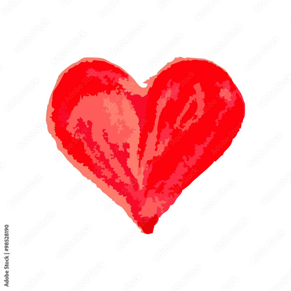 big hearts for St. Valentine day watercolor effect