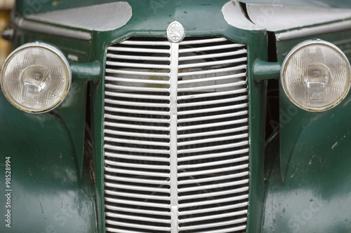 Vintage car details in historic Colonia, Uruguay