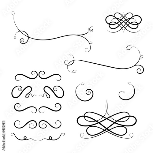 Vector set of grunge brush strokes.