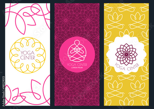 Background, flyer or banner template for for yoga studio, beauty