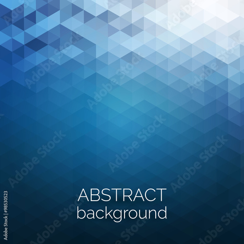 Abstract triangles pattern background. Blue water geometric background. Vector illustration