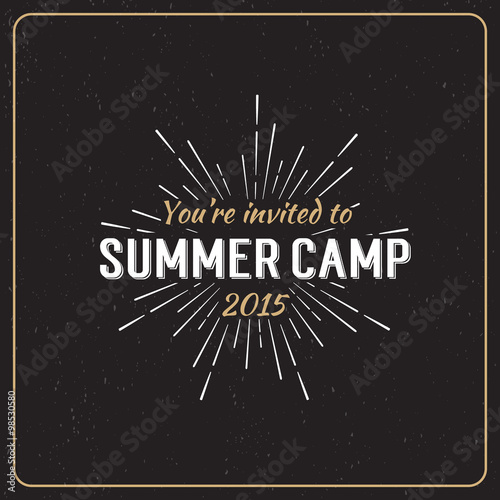 Vintage summer camp badge and outdoor logo's, emblem and label. Camping Vector Calligraphy Design Element in Retro style on chalkboard