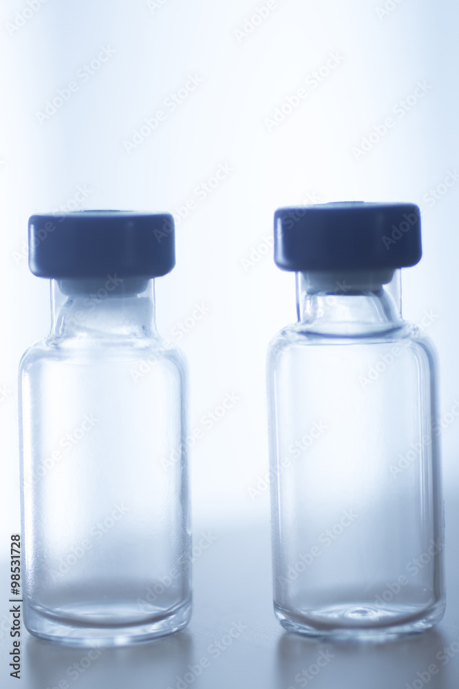 Phials of insulin medication bottles