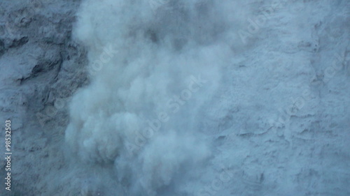 Avalanche falling down of volcano, super slow motion 240fps
 photo