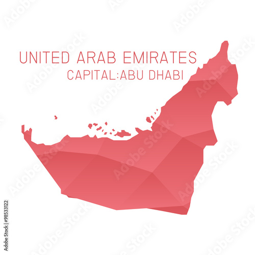 United Arab Emirates map geometric background