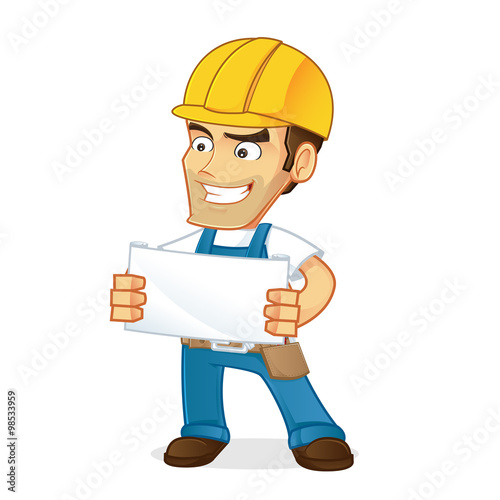 Cartoon illustration of a Handyman
