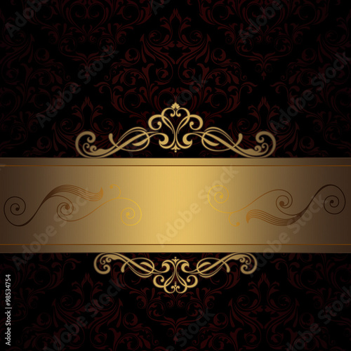 Decorative background with gold ornamental border.