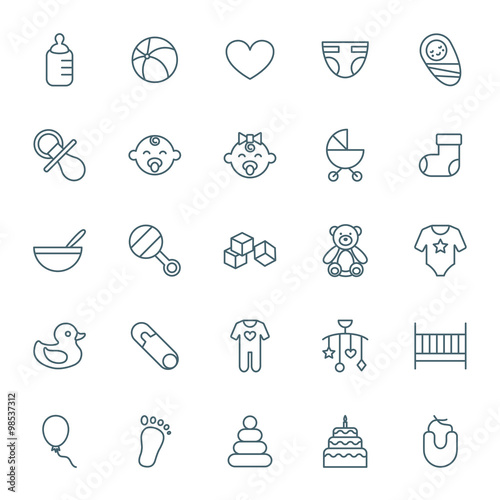 Baby vector icons set