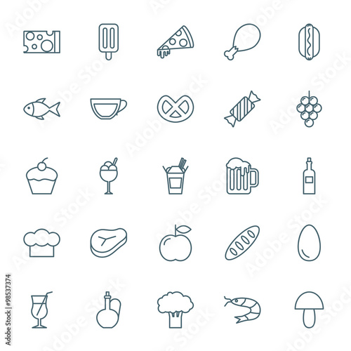 Food vector icons set