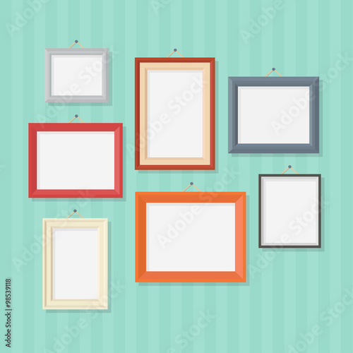 Photo frames vector flat illustration