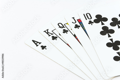Playing cards on a white background