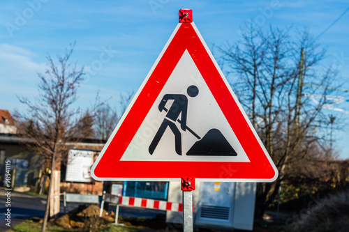 Achtung Baustelle Schild photo