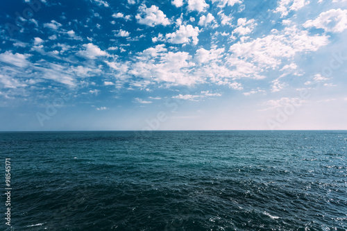 Wallpaper Mural Cold Sea Ocean And Blue Sky Background With Cloudscape Torontodigital.ca