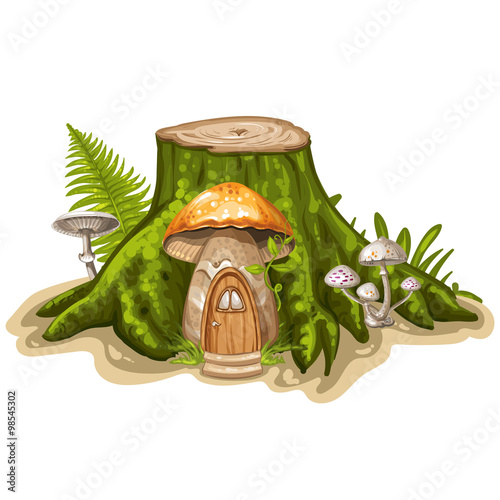 House for gnome made from mushroom