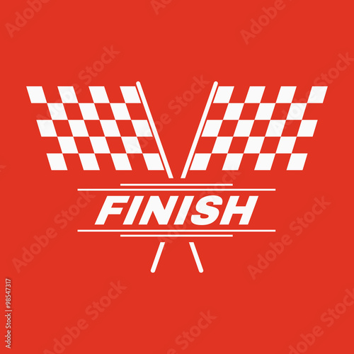 The race flag icon. Finish symbol. Flat