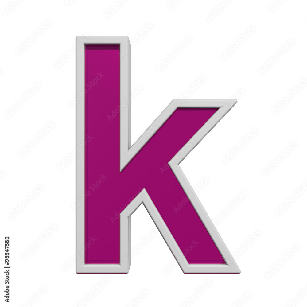 One lower case letter from pink glass with white frame alphabet set, isolated on white. Computer generated 3D photo rendering. One lower case letter from pink glass with white frame alphabet set, isolated on white. Computer generated 3D photo rendering.