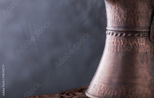 Turkish coffee brewing pot from right photo