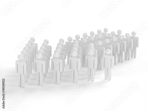 Wallpaper Mural Many 3d people figure in arrow shape with the leader in front Torontodigital.ca