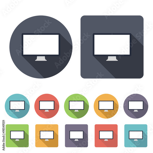 Free Download monitor icons set in the style flat design on the white background. stock vector illustration eps10 - GFXLoad