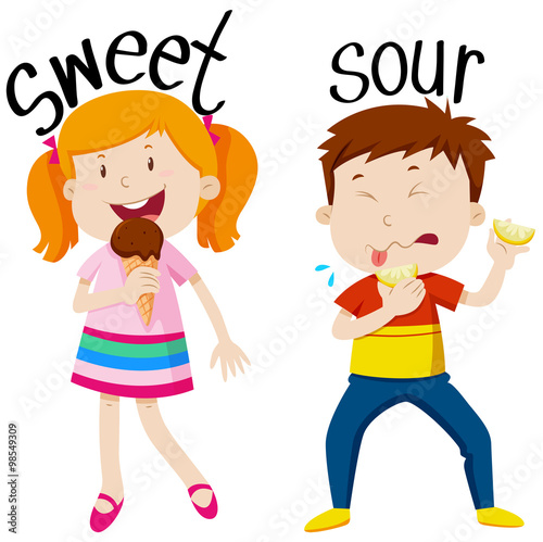 Opposite adjectives with sweet and sour