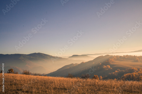 Amazing Fog Hills Landscape © andrii_popovych