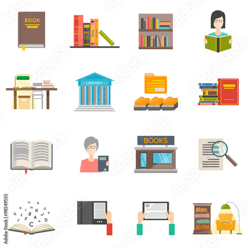 Library icons set