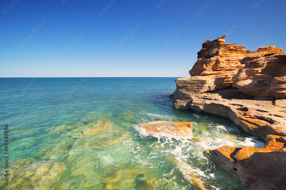 Red coastal cliffs at Gantheaume Point, Western Australia