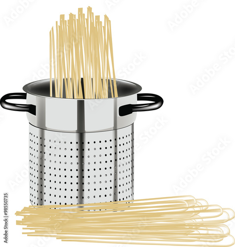 spaghetti e scolapasta