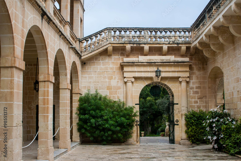 San Anton Gardens courtyard in Malta